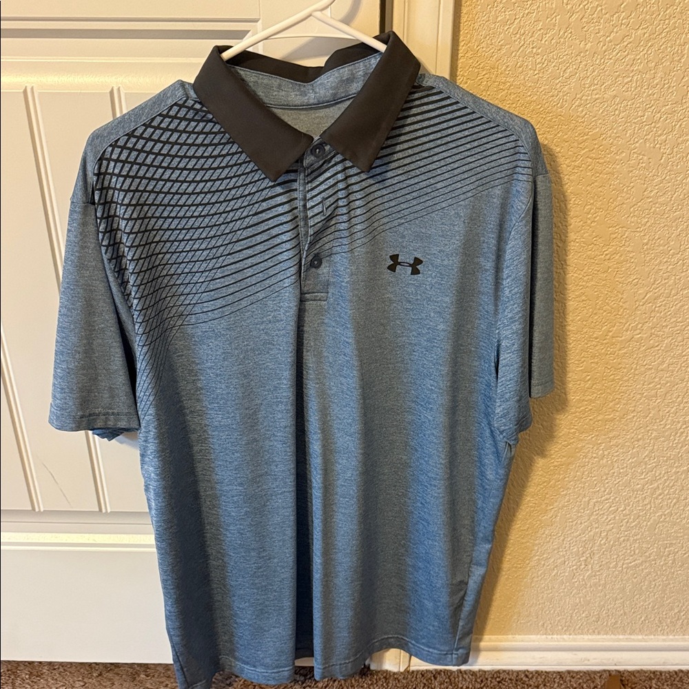 Under Armour Men's Polo in Blue with Black Accents